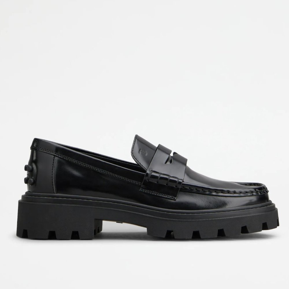 Tod's Women's Gomma Pesante Leather Lug-Sole Penny Loafers